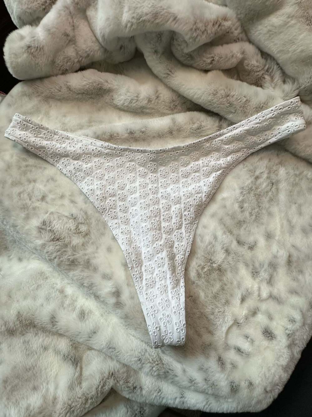 Victoria’s Secret White Eyelet Lace Thong Bikini Bottom